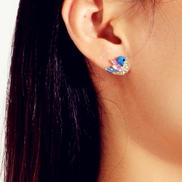 Brielle Rhinestone Bird Post Earrings - Picture 3 of 3